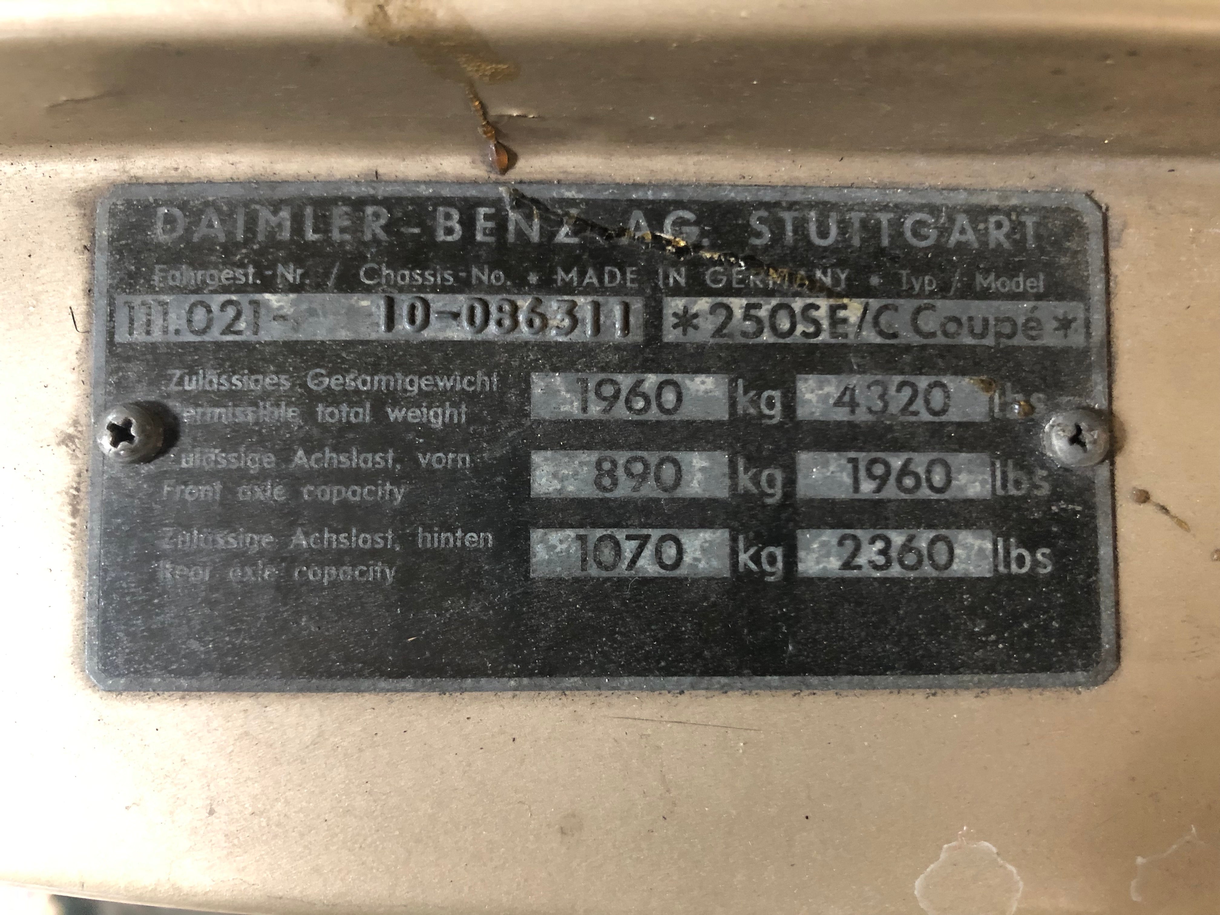 Mercedes 250 SE Coupé